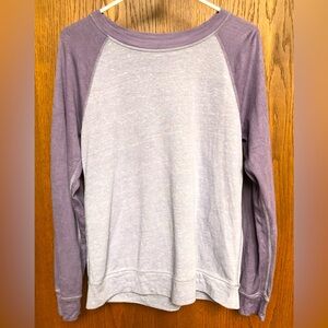 Sonoma Women's Sweatshirt Crewneck Medium Baseball Style Blue Purple Lightweight